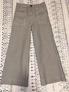 Fifteen twenty Striped Wide-Leg Pants in Black and White size 6 like new